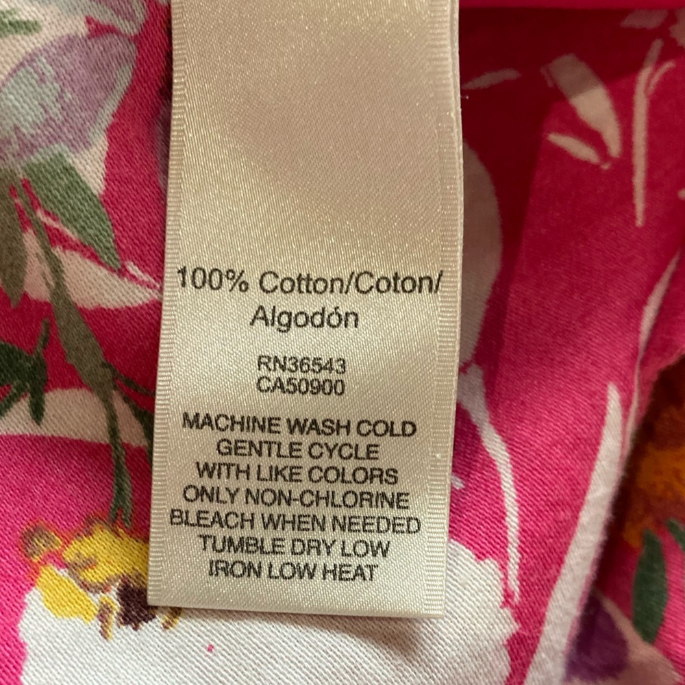 Van Heusen Studio Cotton Floral Lined Skirt 6 S Small - Picture 6 of 6